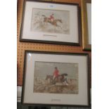 Four Chromolithographs hunting prints; A Snack Short Weight, A Welter and Taking a Little Drop after