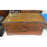 A large 19th Century rosewood musical box, twelve airs, six bells (top a/f)