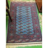 A blue ground Bokhara rug
