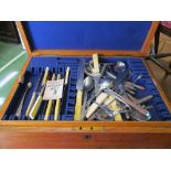 An oak cutlery box