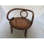 A miniature bentwood style chair bearing label Tonnerre