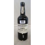 A bottle of Cockburn's 1983 vintage port