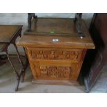 A pine bedside chest with drawer and cupboard