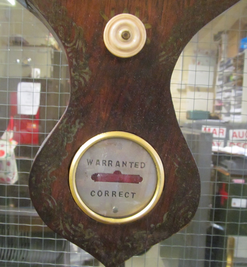 A brass inlaid rosewood barometer - Image 2 of 2