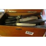 Some French cutlery, marked 84 the knives with basalt handles