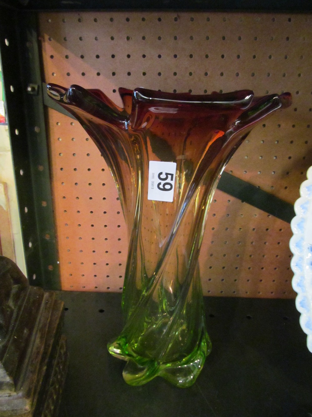 A Murano glass vase green and orange