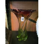 A Murano glass vase green and orange