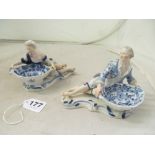A pair Meissen style figures with baskets (both heavily restored)