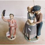 A Lladro figure Dutch boy and girl (restored) and a Lladro Matador