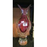 A Murano glass vase pink