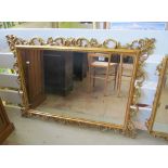 A pair of large gilt mirrors (one a/f)
