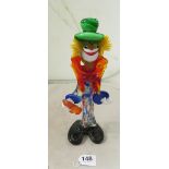 A Murano glass clown (a/f)