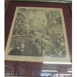 A pair of Hogarth prints 'Beer Street' and 'Gin Lane'