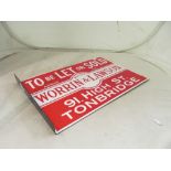 An enamel sign Worrin & Lawson, Tonbridge and a railway WARNING sign