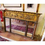 A 19th Century gilt overmantel mirror chariot scene