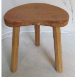 A Robert 'Mouseman' Thompson 'calf' stool with kidney shaped seat carved mouse