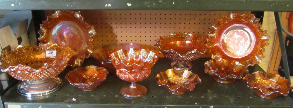 Various carnival glass