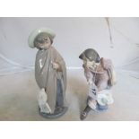 A Lladro figure Musketeer and a Nao figure shepherd (crook missing)