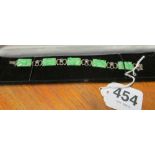 A 9ct and jade bracelet