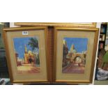 David Malcolm - two prints arab street scene with archway