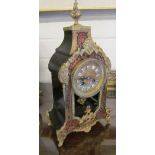 A Boulle faced clock with enamel numerals to dial