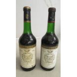 Two bottles of Chateau Gruaud Larose 1970