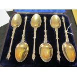 A set of six silver (Sheffield 1870) apostle spoons maker Martin Hall & Co. Ltd (i.c)