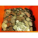 A box of half silver coins 1920-1946 approx 250 ozs