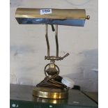 A brass desk lamp