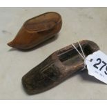 A treen shoe and another shoe