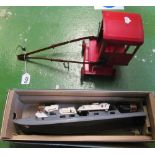 A Victory Industries Vosper RAF Electric Crash Fender boxed and a metal crane boxed