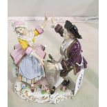 A Sitzendorf figure dancing couple