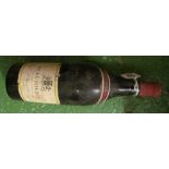 A bottle Beaujolais 1950, seven mixed bottles and a Bristol Cream