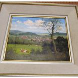 W J Alberts - oil 'Flemish village landscape' 9 3/4" x 11 7/8"