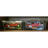 Two Burago Ferrari model cars (boxed)