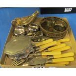 Various plated cutlery and other silver-plated items