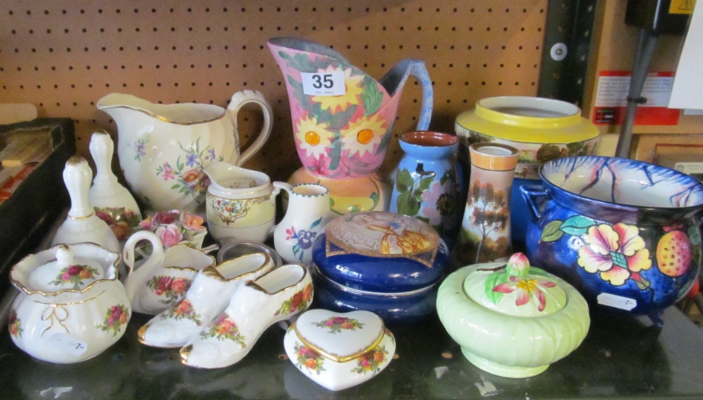 A Carlton Ware sucrier, Royal Albert china and other china