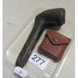 A Ronson 'whirlwind' lighter and a pipe with silver collar (i.c)