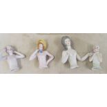 Four crinoline ladies nude upper torso
