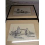 F. Robson - two etchings landscapes