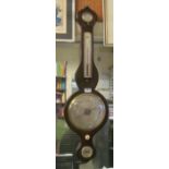 A brass inlaid rosewood barometer