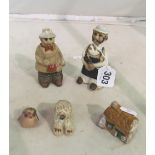 Five Tremar Pottery figures