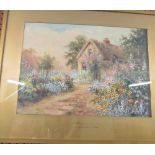 J. Halford Ross - watercolour A Kentish Garden, signed