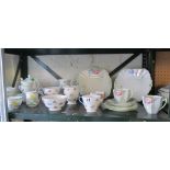 A Shelley floral part teaset No.2512 another Shelley part teaset G12069 (slightly a/f) and a