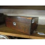 A rosewood sewing box and another