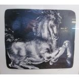 A print of horse 176/200 enverso Hans Erni 'Horse Black and White Horizontal'