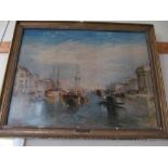 A large print after Canaletto Venice scene in gilt frame