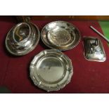 Some silver-plated serving dishes