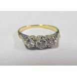 A three stone diamond ring