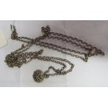 A long silver guard chain necklace and pendant